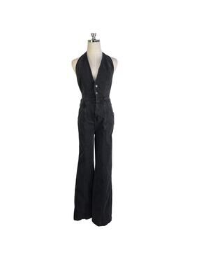 Free People We The Free Cruz Jumpsuit Black Denim